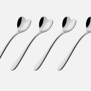 Alessi AMMI08SET Designer Coffee Spoons Set of Four Stainless Steel Heart